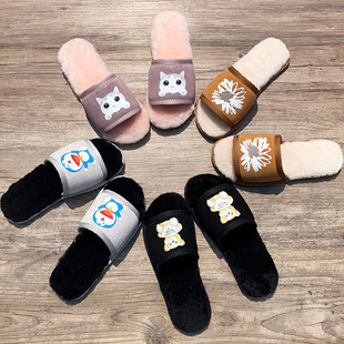 澳洲KCUGG拖鞋女 秋冬皮毛一体毛毛外穿羊毛家居亲子拖鞋KСUGG
