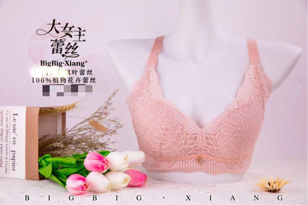华博向大大内衣女主蕾丝款中厚上托无刚圈套装聚拢调整型文胸