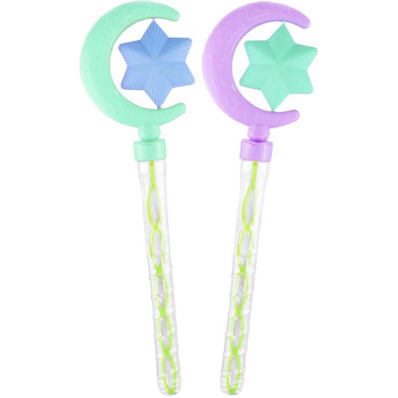 MACARON-COLORED STARS AND MOON SHAPES BLOWING BUBBLE STICKS CHILDRENS OUTDOOR INTERACTIVE TOYS AND STALLS CAN BE ROTATED