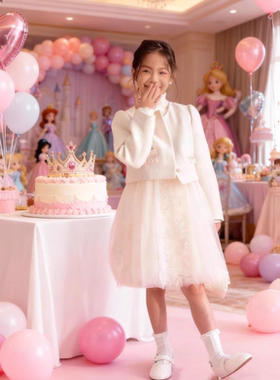 【断码】女童秋冬款生日派对小香风外套公主裙礼服裙2499