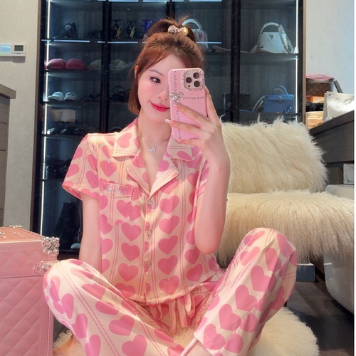柔光缎睡衣套装怦然心动家居服