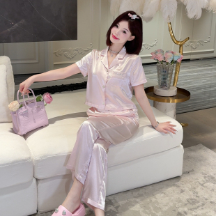 DIMDEVL汀黛25夏新hellokitty睡衣女款 缎面甜美短袖 家居服套装