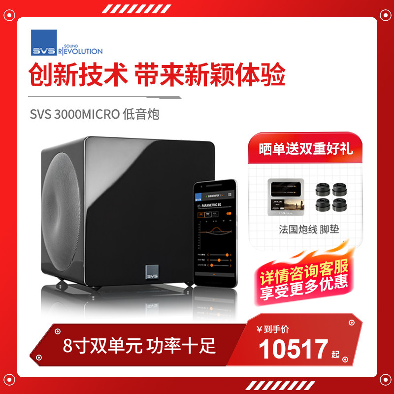 美国SVS 3000MICRO重低音炮有源音响家用家庭影院大功率双8寸密闭