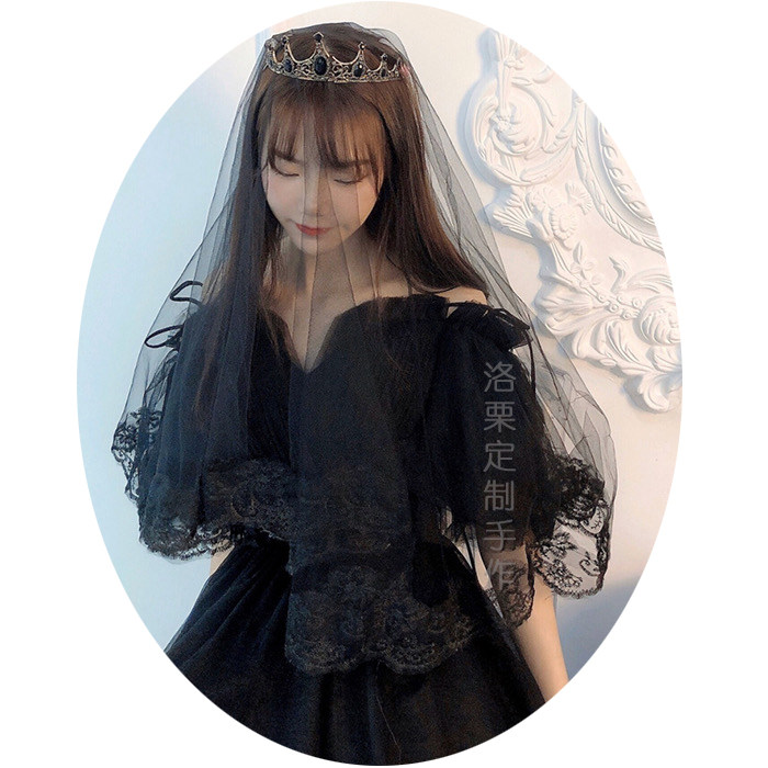 LOLITA巴洛克暗黑蕾丝头纱