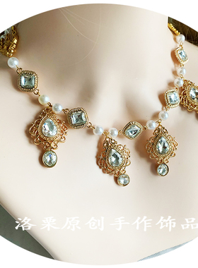 复古洛丽塔欧式宝石短款珍珠项链