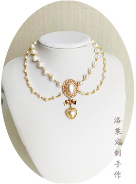 复古多层白色珍珠日常百搭风项链