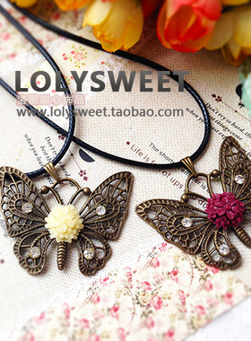 玫瑰吊坠哥特风复古短款锁骨链