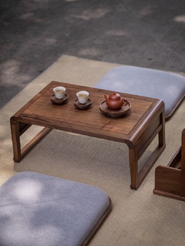 新中式小雅炕几北美黑胡桃实木榻榻米茶室茶桌禅意飘窗阳台茶几