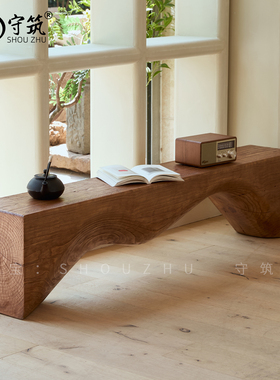 实木长凳原木墩子家用换鞋凳商场咖啡店休闲休息坐凳长条凳电视柜