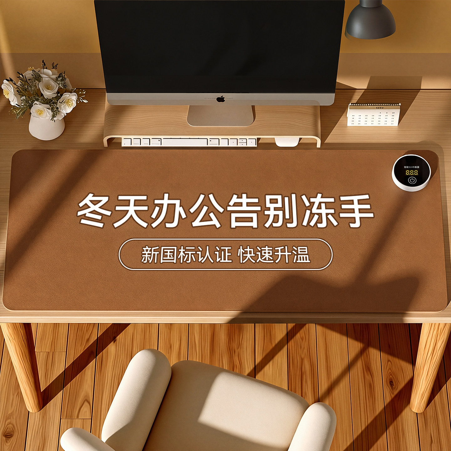 【国标3C】加热鼠标垫发热暖桌垫办公室桌面加热分区取暖学生写字
