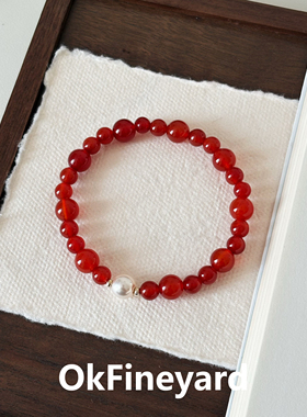 OkFineyard【星络】天然红玛瑙手串女小众设计轻奢高级感串珠手链