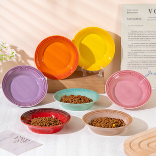 猫碗陶瓷宠物猫粮碗狗食盆猫咪吃饭餐碟盘子防打翻大口径碗喝水碗