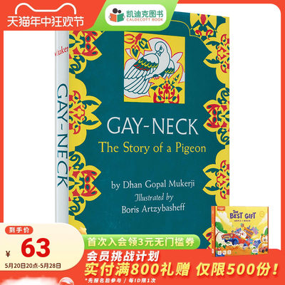 凯迪克图书 美国进口 1928年纽伯瑞金奖 Gay-Neck, The Story of a Pigeon 花颈鸽故事【精装】英语启蒙 原版进口绘本