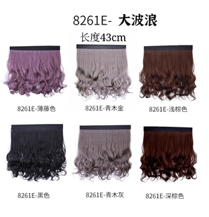 魔术贴长款假发片可粘帽子假发帽凹造型专用替换发片自由假发帽女