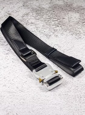 1017 ALYX 9SM 男女士情侣款黑色卡扣可调节腰带机能战术帆布皮带