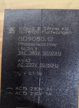 进口DOLD 多德 BD908012 3AC380V UH AC230V D-78120 现货BD90
