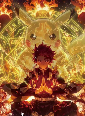 上游文创鬼灭之刃宝可梦双界绘卷联动撕撕乐动漫游戏同人二创卡牌