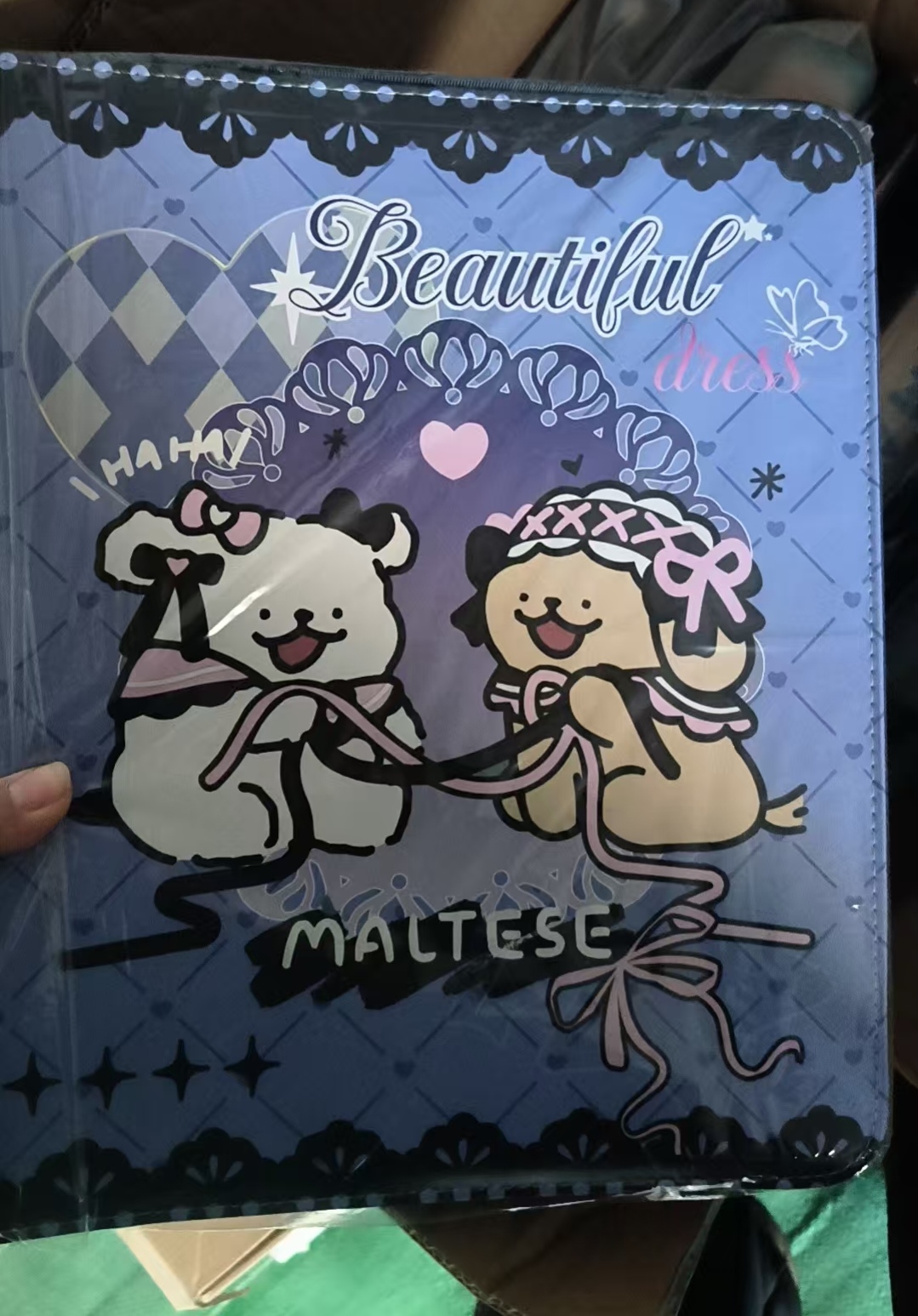 线条小狗卡册九宫格四宫格皮质大卡书动漫同人二创卡牌收藏