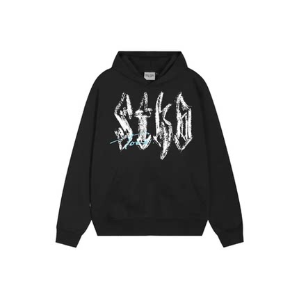 STKD美式复古套头宽松巡演工作服潮牌男女连帽卫衣加绒加厚秋冬