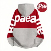 126KID卫衣男美式 高街手臂刺绣连帽情侣chic2026秋冬痞帅帽衫 外套