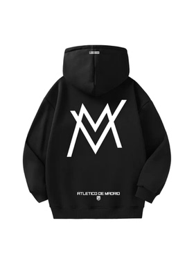 ATLETICO DE MADRID 1903美式嘉豪战衣印花宽松连帽长袖套头卫衣