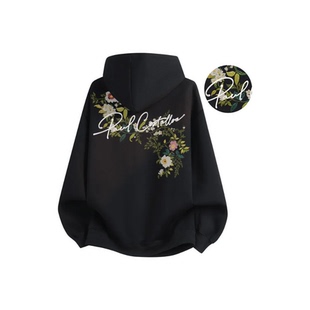PAUL 复古高街花卉落肩连帽卫衣 COSTELLOE保罗.科斯特洛刺绣美式