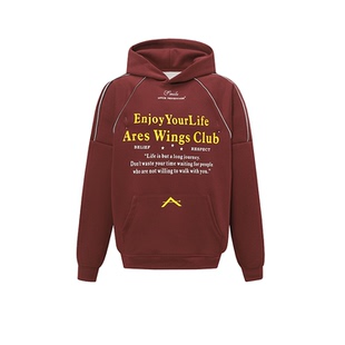 126KID美式国潮牌字母印花连帽卫衣男女春秋季新款宽松外套ATKFY