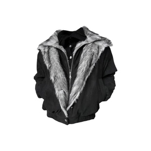 PISYPOX极地狼王座山雕美式 翻领飞行员棉服外套冬 高街假两件短款