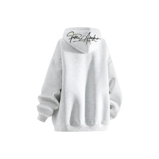 AXSK美式 复古重磅400克帽子小雏菊体落肩休闲透气套头连帽卫衣