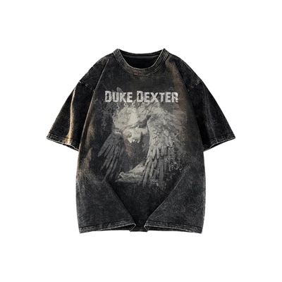 DUKE+DEXTER天使印花水洗短袖T恤