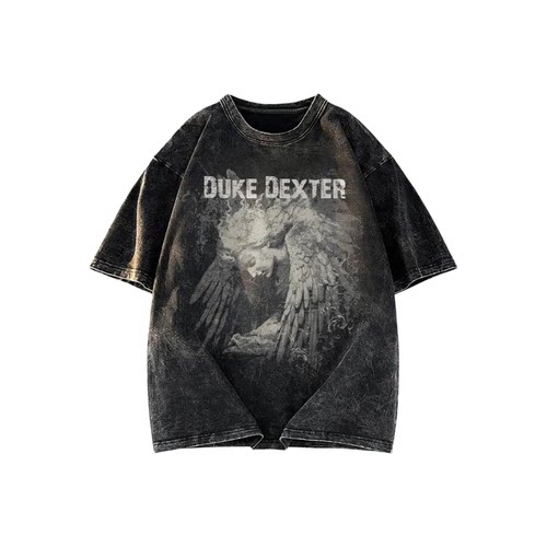 DUKE+DEXTER天使印花水洗短袖T恤