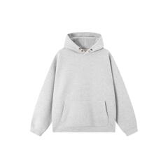 ICH MODE纯色纽扣基础款宽松休闲重磅长袖连帽卫衣帽衫秋冬加绒厚