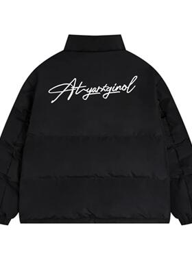 aty花体潮牌棉服男加厚冬季外套男款情侣面包服arty防寒服棉袄女
