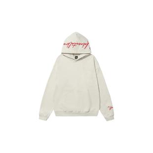 UNKNOWTAL美式 复古基础重磅印花宽松连帽卫衣秋冬加绒加厚帽衫