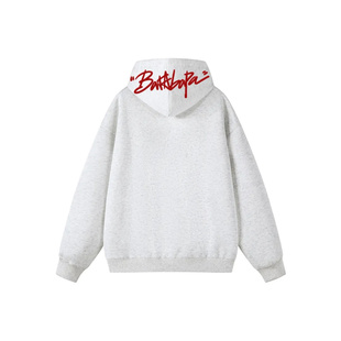 BARABAPA华棉美式 卫衣加绒加厚 复古高街宽松休闲男女连帽套头长袖
