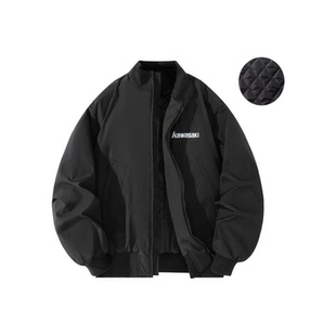 Kawasaki川崎纯色复古立领棉服加厚夹棉棉衣外套工装 夹克秋冬