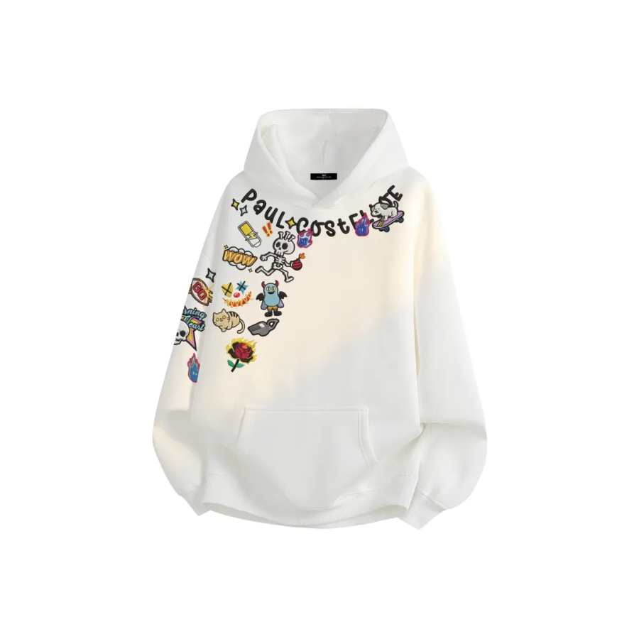 PAUL字体字母连帽卫衣