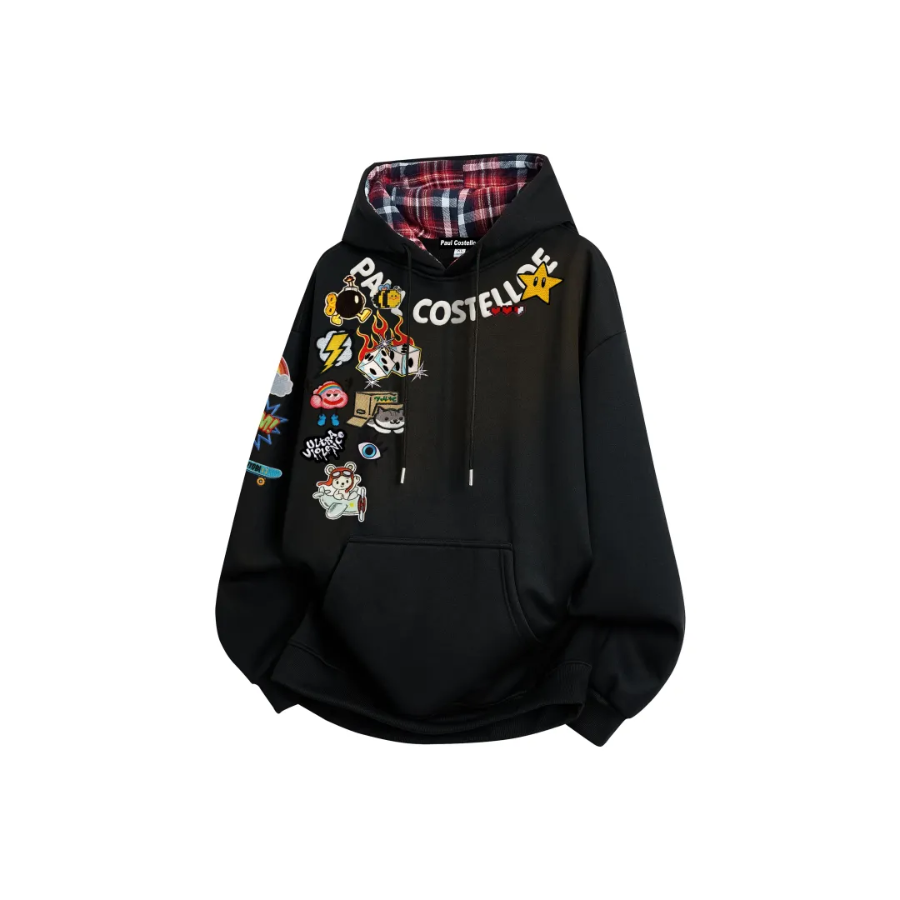 PAUL保罗仿万针绣满印花连帽卫衣