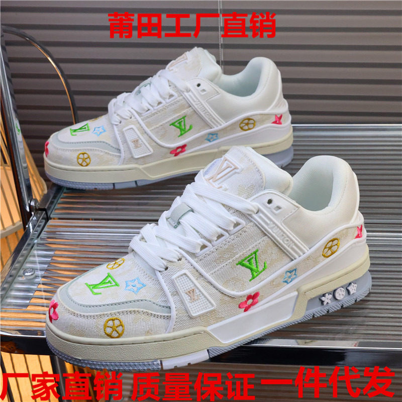 情侣款牛仔布女鞋小众彩色印花休闲板鞋男女百搭平底运动鞋潮流鞋,女鞋,休闲板鞋,淘宝优惠券,粉丝福利购,淘宝优惠卷