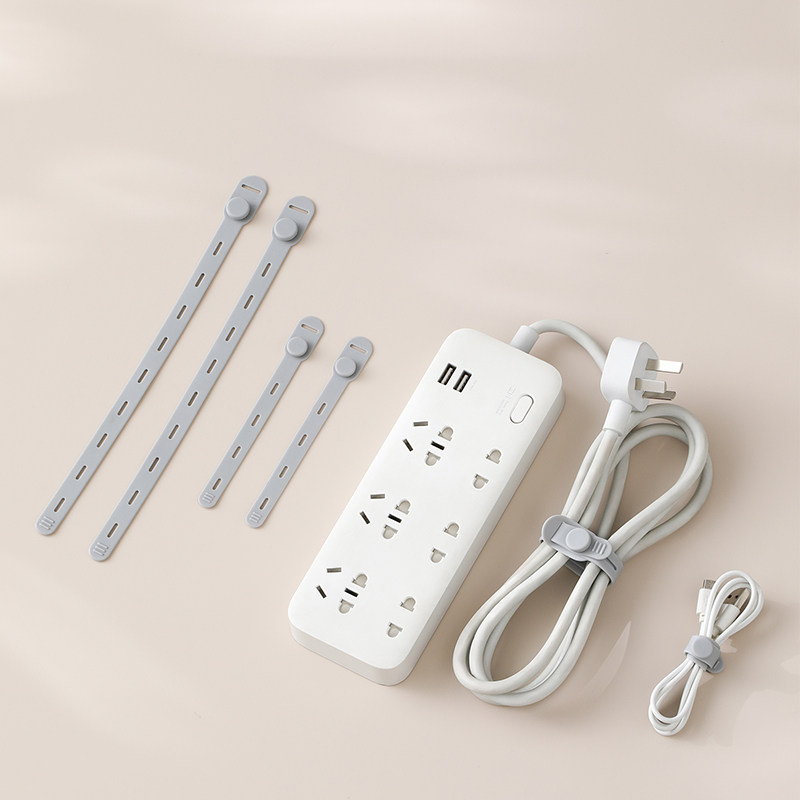 数据线理线器多功能硅胶收纳扎带耳机线整理器绑带固线集线绕线器