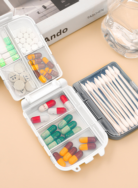 日本进口YAMADA小药盒便携式分装旅行一周7天随身携带药品收纳盒