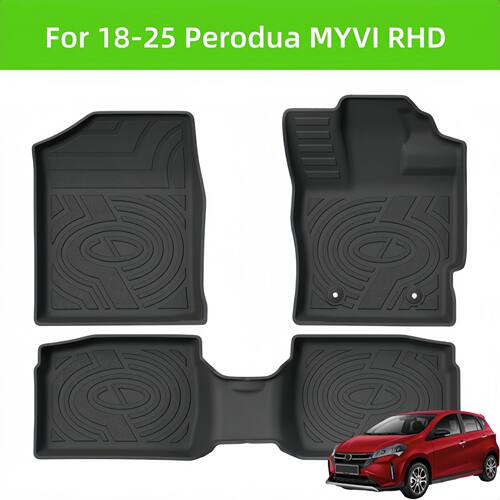 For 18-25 Perodua MYVI RHD TPE Car Floor Mat/Rear Trunk Mat