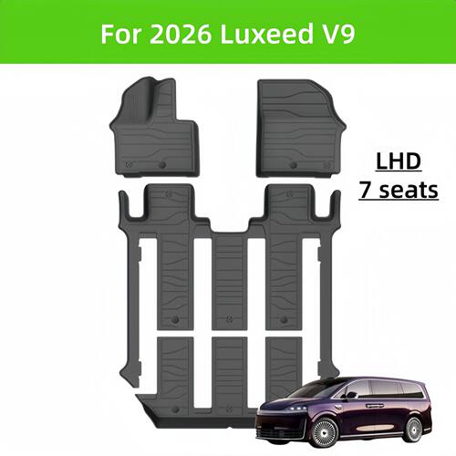 For 2026 Luxeed V9 7-seats TPE Car Floor Mat/Rear Trunk Mat