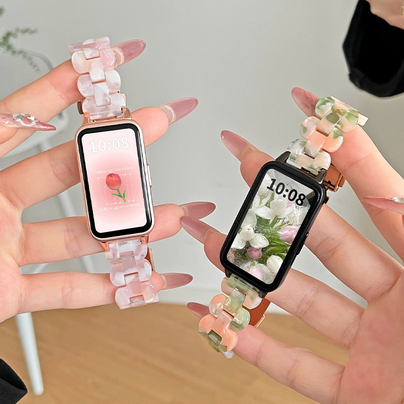 适用华为手环9/8nfc表带链11/10女士新款7荣耀手表band6pro腕带十