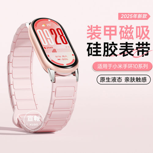 学长家新款藕粉色装甲硅胶手表带