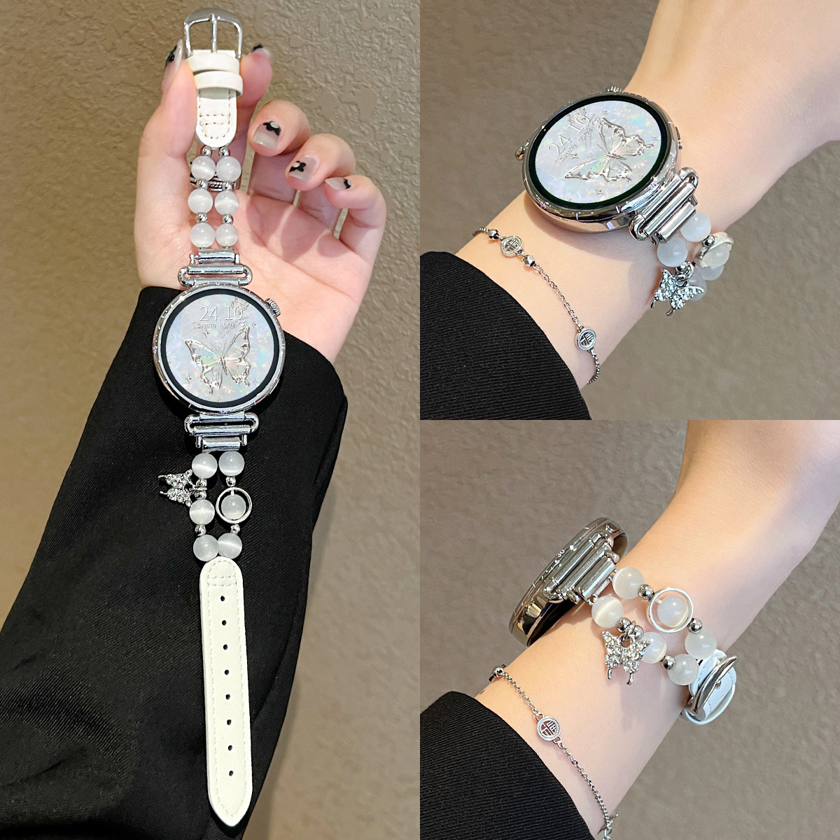 GT6/5新款幸运猫眼石间皮质表带