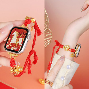 适用小米手环9 7智能红米watch6女生redmi5腕带4 8pro表带编织新款