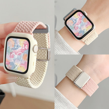适用华为fit3/4手表表带编织磁吸新款智能watchfit2腕表手链1女士
