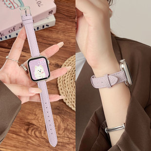 适用小米手环9 8pro表带真皮7por高级感红米watch6手表5腕带4女生