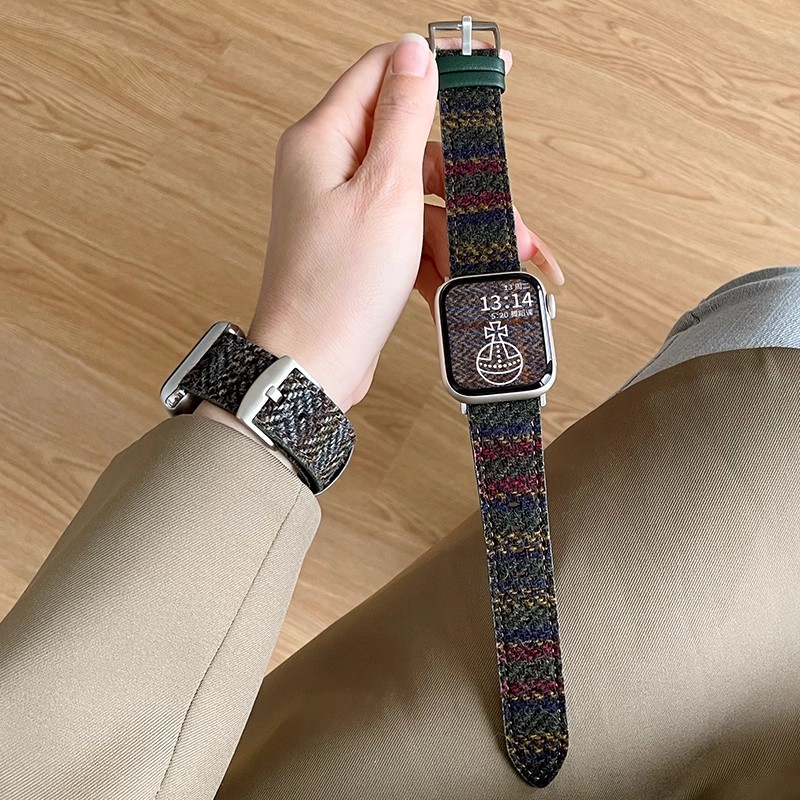 FIT4/3手表秋冬新款条纹毛呢表带